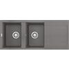 Elleci Lavello Incasso Easy 500 2 Vasche con gocciolatoio 116x50 Granitek (48 Cemento)