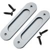 Litoexpe - 2 maniglie a incasso per porte scorrevoli da 15 cm, maniglie per ante ovali in lega di alluminio con impugnatura a filo e 4 viti per porte scorrevoli, cassetti, armadi da garage (Grigio)