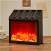 Ulalaza Smalle gemütliche Kamin Lanterne Tradizionale realistico legno bruciare effetto di fiamma Ligh LED stile carbone di legno lampada da tavolo per uso all'interno e all'aperto