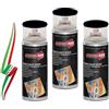 Generico SET 3 BOMBOLETTE VERNICE TRACCIANTE MARKER SPRAY CON VALVOLA A 90° NERO BOMBOLETTA DA 400ml MADE IN ITALY PER USO DOMESTICO E PROFESSIONALE - ASFALTO, MURO E LEGNO