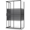 ZIK - Box Doccia 80x120x80 Angolare 3 Lati Nero (Altezza 190) Cabina Doccia Completa in Vetro Temperato 6mm Reversibile, Box Doccia Completo con Porta Scorrevole, Tutti i Componenti sono Inclusi