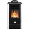 STUFE A PELLET ITALIA Alaska 10 KW WiFi | Stufa ad Aria Ventilata Efficienza 91% Scalda 85m² Autonomia 20H Programmabile Controllo Remoto WiFi 5 Velocità e Potenze Garanzia 24 Mesi Bianco