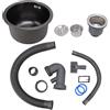 Spacnana Kit Lavello da Cucina Mini Rotondo da 11,73 Pollici Vasca Singola da Incasso in Acciaio Inossidabile con Accessori di Scarico