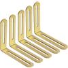 TopHomer 5 staffe angolari di montaggio regolabili, staffa angolare a forma di L con doppi fori scanalati per il fissaggio di mobili, 120 x 100 x 24 mm, spessore 3 mm, oro