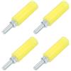 QUARKZMAN 4pz Scorrevole Cancello Guida Rullo Rulli 3 Nylon Rulli Cancello Supporto Assemblaggio Universale Porta Puleggia Ruote per Cancello Scorrevole Rotolante Porta Elettrica Giallo