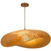 FUMIMID Lampada A Sospensione Fatta A Mano Paralume in Rattan Plafoniera in Bambù Forma Di Nuvola Vimini Lanterna Lampadario Per Camera Da Letto Soggiorno Corridoio Illuminazione Decorativa,60cm
