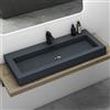 Mai & Mai Lavabo da Appoggio 100x48x10cm, Lavandino Bagno Rettangolare Colossum18 Lavabo da Minerale Fuso, Antracite