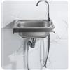 HCZION Lavello A Parete Per Lavaggio, Lavandino Commerciale In Acciaio Inox, Lavandino Da Cucina Lavandino Di Servizio Per Ristorante Garage Cucina (Color : 37X31CM/15x12.5inch, Size : Hot+Cold)