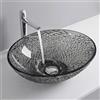 Mai & Mai Lavabo da Appoggio 50,5x36x15,5cm, Lavandino Bagno in Vetro Temperato Ovale Minerva05, Grigio