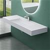 Mai & Mai Lavabo da Appoggio in Mineralguss, Lavabo Sospeso 120x46x12 cm con Lavello Centrale Finitura Opaca Bianca con Scarico Incluso, Colossum630