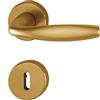 Hoppe Industries Maniglia Guarnitura con rosetta e bocchetta HOPPE in alluminio per porte interne (Foro chiave patent x porte interne, F4 alluminio aspetto bronzo)