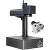 Monport Incisore Laser a Fibra 30W&Rotante, LightBurn Compatibile, 10000mm/s ad Alta Velocità, Incisione su Metallo 2.5D, Area di Lavoro 150x150mm, BSLcad Incluso, Taglio Laser per Legno Vetro Tazze