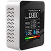 HEEZOU Monitor d'aria Professionale CO2 TVOC Rilevatore di Temperatura di Umidità Casa Tester Dell'aria Per Ufficio Casa
