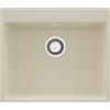 PRIMAGRAN Lavello da Cucina Beige 58x50cm, Lavandino in Granito a 1 vasca + Sifone Classico, Lavabo da Cucina Incasso al Mobile 60cm - Oslo Top S336