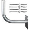 ARLI Sat - Supporto da parete da 25 cm, con 4 viti e tasselli, in acciaio zincato, sabbiato, antiruggine, per antenna da parete, supporto da parete, set di tasselli