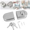 SustVita Glass Door Security Blocco con chiavi per porte di vetro spessa 10-12 mm/finitura in acciaio inossidabile per l'uso di hotel in casa