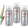 Generico SET 3 BOMBOLETTE DI VERNICE ZINCANTE A FREDDO ZINCO CHIARO SPRAY PROTETTIVO PER ESTERNI 400 ml MADE IN ITALY