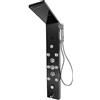 Queeucaer Pannello doccia a LED in acciaio inox, colore nero, colonna doccia, doccia a pioggia, soffione doccia, set doccia 8 ugelli massaggianti, per hotel, case, centri bagni, resorts