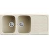 Generico Elleci Lavello Incasso Master 500 2 vasche con gocciolatoio 116×50 Bianco Antico Granitek LGM50062