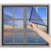 VOLLENC Zanzariera per finestre, 130x135cm, rete protezione insetti per finestre, zanzariera Fensters, tenda protezione zanzare