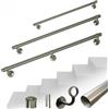 Parpyon® Corrimano a muro Scala Tubo passamano Acciaio Inox Prodotto 100% Italiano con supporto Kit montaggio FACILE fai da te scale e balaustra (Acciaio Satinato, 90cm)