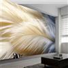 Générique Carta da parati in tessuto non tessuto, con piume bianche a righe eleganti, 400 x 280 cm (L x A), decorazione da parete, poster da parete, arazzo carta da parati fotografica realistica, per soggiorno