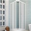 HDcasa Box Doccia Camelia PVC Bianco Pannelli Acrilico Semitrasparente Effetto Goccia, Ante Scorrevoli Angolari Chiusura Magnetica Reversibili Regolabile Senza Piombo 80x100x185cm Installazione Facile