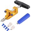 AYNEFY Tagliavetro Manuale Multifunzione Portatile Monopezzo con 2 Testine di Ricambio da 3 a 15 mm per Vetro e Piastrelle Apribordi con Taglio Angolare a 45°