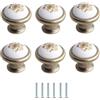 SANCHAKOU Pomelli Per Cassetti 6 Pezzi In Ceramica Con Foro Singolo Maniglia Gialla Fine Pomelli Rotondi Per Cassetti Armadietti Armadietti Bottoni Bianchi Jinhua