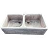 Generic Centro Ardolino Lavello in Cemento Ricostruito, Lavabo, FONTANA, due vasche anticato grigio, Misure: L 91x46 - H 23 CM.