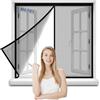 QGLJSFC Zanzariera Magnetica Finestra 55x80cm Zanzariere Magnetiche per Porte Finestre Scorrevole con Calamita Anti Zanzare Insetti, Chiusura Automatica, con Nastro Adesivo Nero