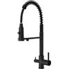 Quareco Rubinetto Miscelatore Cucina monocomando filtrante 3 vie multigetto doccetta flessibile Nero QMSF01NE