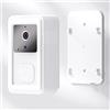 Oceanlend Videocamera intelligente WiFi, per app Tuya, impermeabile, videocitofono HD 1080p, con rilevatore di movimento, allarme PIR, citofono di comunicazione a 2 vie (bianco)