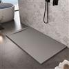 Bagno Super Piatto doccia in mineralmarmo, colore grigio chiaro RAL7035, effetto pietra ardesia, serie Barcelona, varie misure