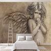 Yimesoy Murales 3D Personalizzati Carta Da Parati Pittura Stile Europeo 3D Angelo In Rilievo Murale Soggiorno Tv Sfondo Decorazione Della Parete Carta Da Parati 120Cm(W)×80Cm(H)