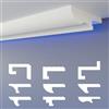 HEXIMO LED Profilo di fuga d'ombra, Modanature in stucco, illuminazione indiretta Soffitto in cartongesso in polistirene XPS (10,2 Metri HLED 22)