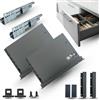 INDAUX CASSETTO in KIT Ad Estrazione Totale per Ambiente Camera Bagno Cucina Ufficio - Nuovo Design SLIM, Portata 40kg, Guide Sincronizzate (H 203mm - P 550mm)
