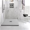 Yellowshop - Piatto doccia quadrato marmoresina 80x80 o 90x90 cm h 2,5 cm HEAVY Grigio con sifone, piletta e copripiletta inox (80x80 cm)