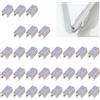 UFURMATE Cuscinetti per sedie, 30 pezzi, 18 mm, protezioni per pavimenti in plastica con feltro, a forma di U, antiscivolo, rettangolari, per gambe di sedie a slitta rotonda (bianco)
