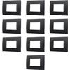Electron 10 Placche, 3 moduli/posti, Compatibile Con Vimar Arke', nero nera, Placca rettangolari squadrate, Plastica di alta qualità, 100% compatibile con supporti e moduli originali