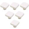 HDJNal 6 pomelli in ceramica bianca per cassetti, forma quadrata, per armadietti, porte, armadi, cassetti, mobili, decorazioni per camera da letto, soggiorno, cucina