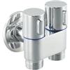 Lioaeust Valvola angolare a doppio controllo, 1 in 2 uscite, G1/2, valvola a triangolo per rubinetto, cucina, bagno, giardino