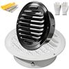 Generic Nero Griglia Aerazione Regolabile 50mm/70mm/80mm/100mm/120mm Griglia di Ventilazione in Acciaio Inox Bianco per Uso Interno ed Esterno, Parete, HVAC per Bagno, Casa, Cucina, Casa(White,80mm/3.1in)
