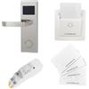 Porte Italiane, Maniglia Elettronica Lettore RFID Serratura Antipanico per Apertura Porte Controllo Accessi Camere Hotel, Alberghi, B&B e Case Vacanza, Tasca Energy Saver e 4 Card RFID, Spinta DX