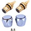 DOITOOL Kit Manopole Rubinetto in Ottone Spessore Aggiunto Maniglia E Valvole Per Rubinetti Caldo E Freddo Accessori Universali Per Cucina E Bagno Dimensioni 1.38 Pollici