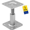 GRUNDLINE Supporto per palo regolabile in altezza da 100 a 150 mm - Supporto per palo a vite - Piedi di sostegno - Ancoraggio per palo - Boccola a vite - Ancora - Asta filettata M20 - Piastra di ancoraggio 100
