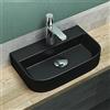 Mai & Mai Lavabo da Appoggio 38x23,5x8cm, Lavabo Bagno Sospeso Lavandino Bagno Brüssel003 in Ceramica con Nano Rivestimenti inclusi, Nero opaco
