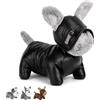 Virsus Fermaporta CANE da pavimento 7160, accessorio decorativo, fermaporte in poliestere peso 1,2 kg con imbottitura pesante, per porte e finestre (Nero in Pelle)