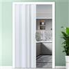 Generic Porte a soffietto in PVC per interni, dimensioni personalizzate, porta pieghevole con design a concertina magnetica e facile installazione, bianco (150x203 cm)