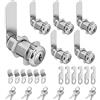 Pertinel Cam Locks - Set di ricambio per cassetta postale per camper, finitura cromata in lega di zinco (1-3/8, 6 pezzi)